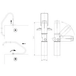 ASTRALPOOL Ancrage Articulé Pour échelle En Tube Acier Inox Poli Iisi-304 Ø43mm -ASTRALPOOL Soldes 7056756 3