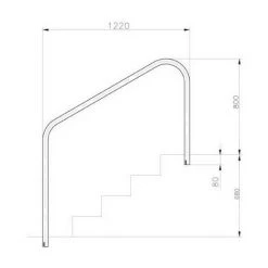 ASTRALPOOL Main Courante A Sceller Ancrage Exterieur L.1220mm - Le Jeu De 2 -ASTRALPOOL Soldes 7210139 3
