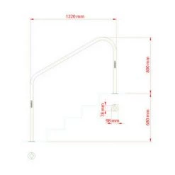 ASTRALPOOL Main Courante A Sceller Ancrage Exterieur L.1220mm - Le Jeu De 2 -ASTRALPOOL Soldes 7210139 4