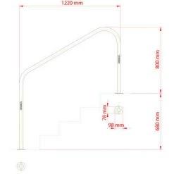 ASTRALPOOL Main Courante Platine A Visser L.1220mm - Le Jeu De 2 -ASTRALPOOL Soldes 7210141 3