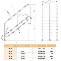 ASTRALPOOL Escalier Sécurité 500 Mm 8 Marches -ASTRALPOOL Soldes 7267227 3
